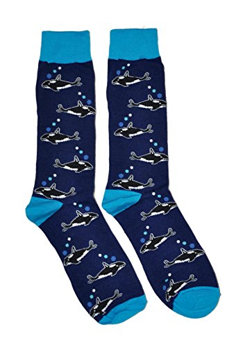 Bop Classy Gift Boxed Men's Novelty Crew Socks Single Pair (Killer Whales)