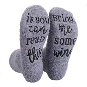 unisex cotton socks if you can read this bring me coffee wine beer tea tacos socks funny novelty socks great gift for men women game lovers (y-dg-wine-grey)
