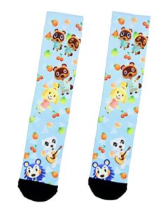 bioworld animal crossing men’s allover character sublimated adult crew socks 1 pair