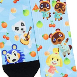 Bioworld Animal Crossing Men's Allover Character Sublimated Adult Crew Socks 1 Pair