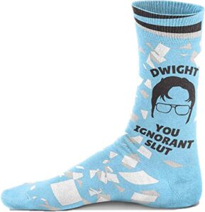 the office socks dwight schrute you ignorant slut socks(dwight, you ignorant slut…)