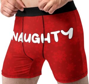 mens naughty nice funny boxer briefs underwear christmas xmas novelty gift – medium