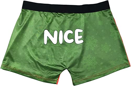 Mens Naughty Nice Funny Boxer Briefs Underwear Christmas Xmas Novelty Gift - Medium