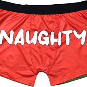 Mens Naughty Nice Funny Boxer Briefs Underwear Christmas Xmas Novelty Gift - Medium