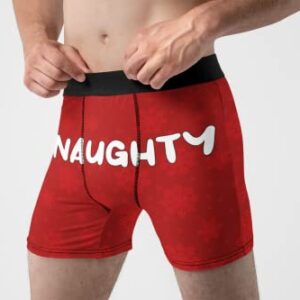 Mens Naughty Nice Funny Boxer Briefs Underwear Christmas Xmas Novelty Gift - Medium