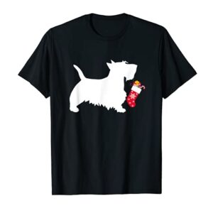 Scottie Scottish Terrier Christmas Stocking Dog T-Shirt T-Shirt