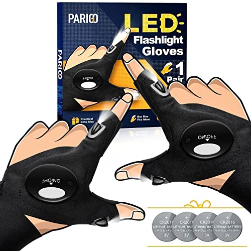 PARIGO Funny Gaming Socks and LED Flashlight Gloves - Stocking Stuffers Gifts for Men Women Teenage