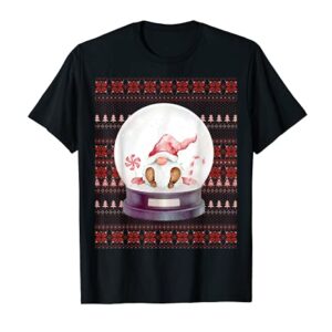 Cute Ugly Christmas Santa Gnome in a Snow Globe T-Shirt