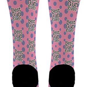 ThisWear Grandmother Gifts Best Gigi Ever Sock for Grandma Clothes Best Gigi Socks 1-Pair Novelty Crew Socks