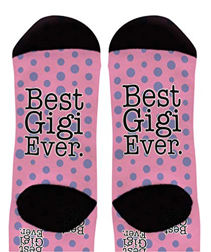 ThisWear Grandmother Gifts Best Gigi Ever Sock for Grandma Clothes Best Gigi Socks 1-Pair Novelty Crew Socks