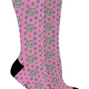 ThisWear Grandmother Gifts Best Gigi Ever Sock for Grandma Clothes Best Gigi Socks 1-Pair Novelty Crew Socks