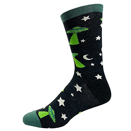 Crazy Dog T-Shirts Men's Don't Stop Believin' Socks Funny UFO Space Alien Sci Fi Footwear