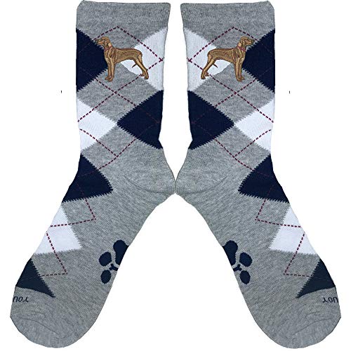 YourBreed Clothing Company Embroidered Rhodesian Ridgeback Argyle Socks