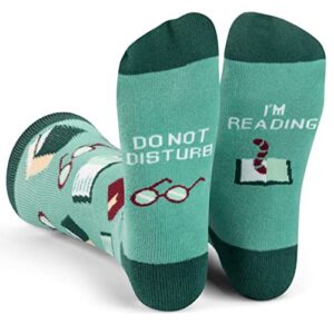 lavley do not disturb i’m reading socks – funny gift for book readers – unisex for men and women