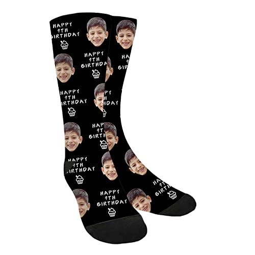 Custom Socks with Photo Customized Socks with Face And Age, Personalized Birthday Socks for Men Women, Socks for Kids Teenage Boys Gifts Ideas, Cool Socks for Men for Birthday Gift