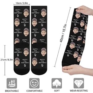 Custom Socks with Photo Customized Socks with Face And Age, Personalized Birthday Socks for Men Women, Socks for Kids Teenage Boys Gifts Ideas, Cool Socks for Men for Birthday Gift