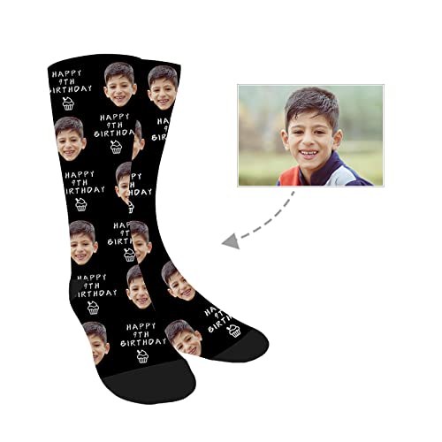 Custom Socks with Photo Customized Socks with Face And Age, Personalized Birthday Socks for Men Women, Socks for Kids Teenage Boys Gifts Ideas, Cool Socks for Men for Birthday Gift