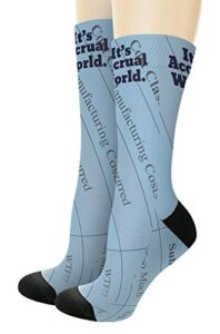 accounting socks it’s accrual world 1-pair novelty crew socks