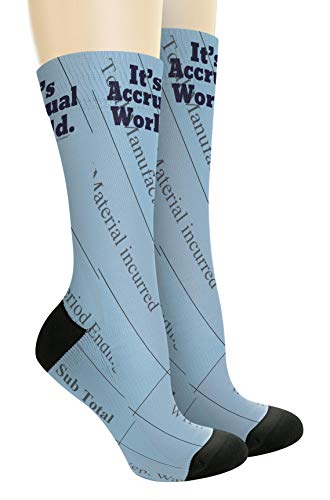 Accounting Socks It's Accrual World 1-Pair Novelty Crew Socks