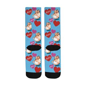 D-Story Custom Best Friend Photo Crew Socks Personalized BFF Socks with Faces for Men Women