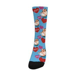 D-Story Custom Best Friend Photo Crew Socks Personalized BFF Socks with Faces for Men Women