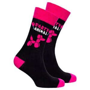 socks n socks-men’s cotton colorful funky party animal novelty socks gift box
