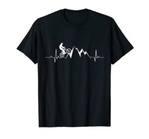 mountain bike heartbeat t-shirt apparel biking biker gift t-shirt