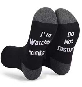 yurlyson do not disturb i’m watching youtube socks funny novelty socks for kid teen boys gamer socks for men dad father