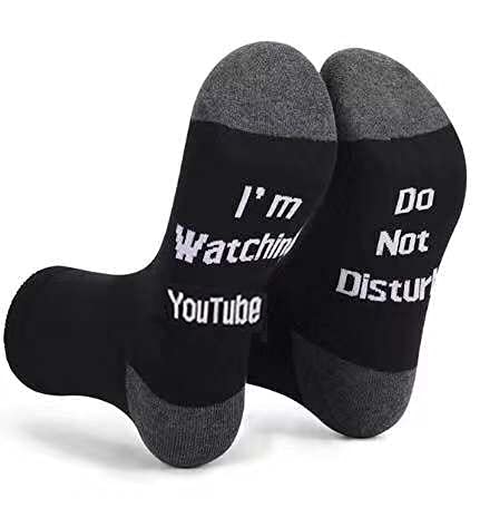 Yurlyson Do Not Disturb I'm watching YOUTube Socks Funny Novelty Socks for Kid Teen Boys Gamer Socks for Men Dad Father