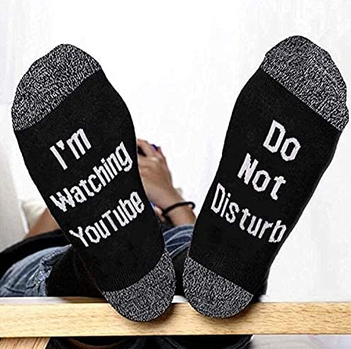 Yurlyson Do Not Disturb I'm watching YOUTube Socks Funny Novelty Socks for Kid Teen Boys Gamer Socks for Men Dad Father