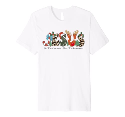 Christian Jesus The Reason Christmas Stocking Stuffer Premium T-Shirt