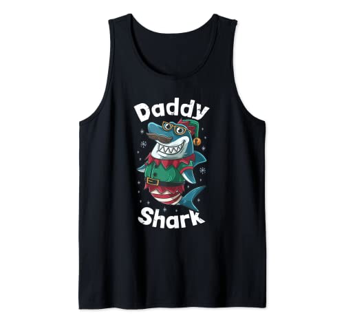 Matching Daddy Shark Christmas Stocking Stuffer Gift For Men Tank Top