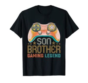 son brother gaming legend birthday christmas video gamer t-shirt