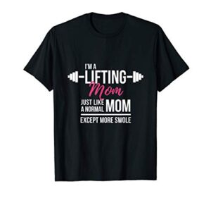 funny workout gym weight lifting swole mom t-shirt