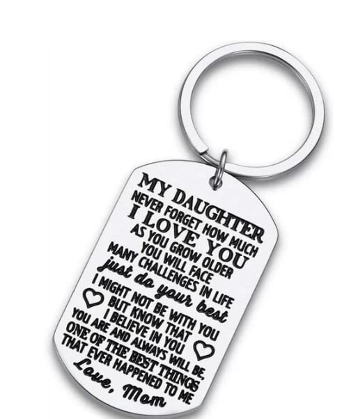 Gifts For Daughter From Mom Dad Father Inspirational Stocking Stuffers For Her From Teen Adult Key (Silver, One Size)