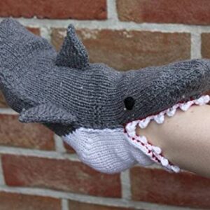 HHAMZONE 1 Pair Knit Crocodile Socks for Women and Men, Christmas Novelty 3D Creative Cartoon Animal Socks (Shark)