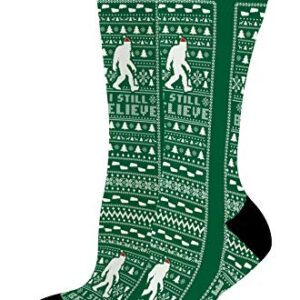 Holiday Socks I Still Believe Bigfoot Socks Sasquatch Christmas Clothes 1-Pair Novelty Crew Socks