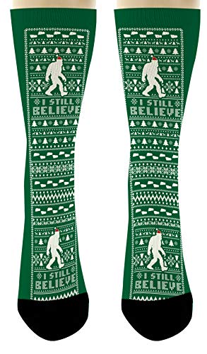 Holiday Socks I Still Believe Bigfoot Socks Sasquatch Christmas Clothes 1-Pair Novelty Crew Socks