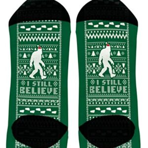 Holiday Socks I Still Believe Bigfoot Socks Sasquatch Christmas Clothes 1-Pair Novelty Crew Socks