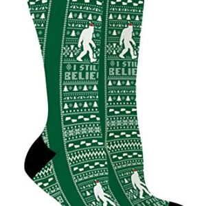 Holiday Socks I Still Believe Bigfoot Socks Sasquatch Christmas Clothes 1-Pair Novelty Crew Socks