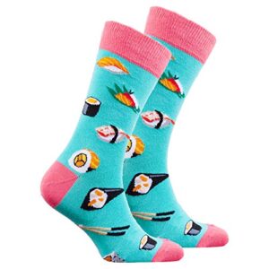 socks n socks-Men's Luxury Cotton Colorful Funky Sushi Time Socks