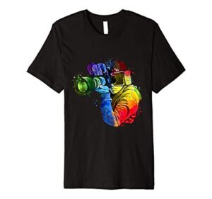 watercolor camera art photography lovers photographer gifts premium t-shirt