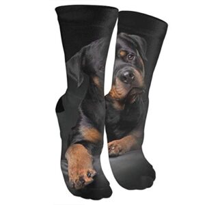 antfeagor rottweiler loving confident and loyal training socks crew athletic socks long sport soccer socks soft for men women