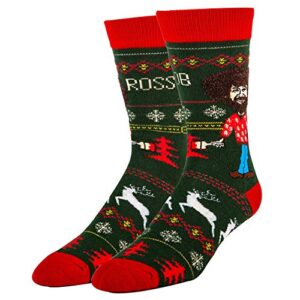 men’s novelty crew exclusive socks for bob ross, oooh yeah funny socks, christmas socks, dress cotton socks, size 8-13