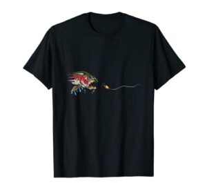 fly fishing brook trout dry fly tying fisherman graphic t-shirt