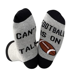 gjtim football game lover gift football birthday gift can’t talk football is on funny socks for football fans (football is on)