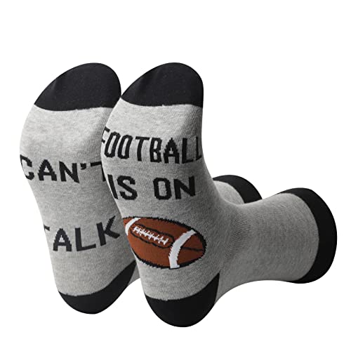 GJTIM Football Game Lover Gift Football Birthday Gift Can’t Talk Football Is On Funny Socks for Football Fans (Football Is On)