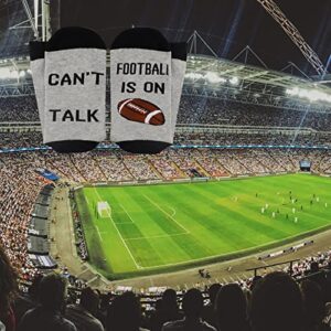 GJTIM Football Game Lover Gift Football Birthday Gift Can’t Talk Football Is On Funny Socks for Football Fans (Football Is On)