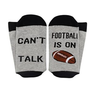 GJTIM Football Game Lover Gift Football Birthday Gift Can’t Talk Football Is On Funny Socks for Football Fans (Football Is On)