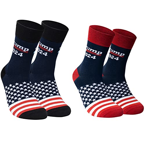 Rhuyoshn Trump 2024 Socks, 2 Pack Men Women Novelty Cotton Crew Socks